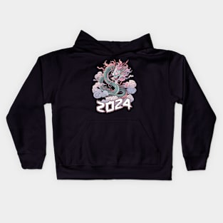 Chinese New Year of the Dragon 2024 Pastel Dragon Kids Hoodie